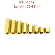 M4 шестигранной головкой M4 женский шестиугольная латунь PCB натяжители винт M4 * (20-80 мм)