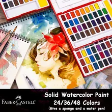 24/36/48 Цвета Красочные Твердые акварельные краски в наборе подарок водяная Кисть Губка пигмент фон для фотографирования в технике Tye покрытие красителя для искусства раскрашивания товары для рукоделия