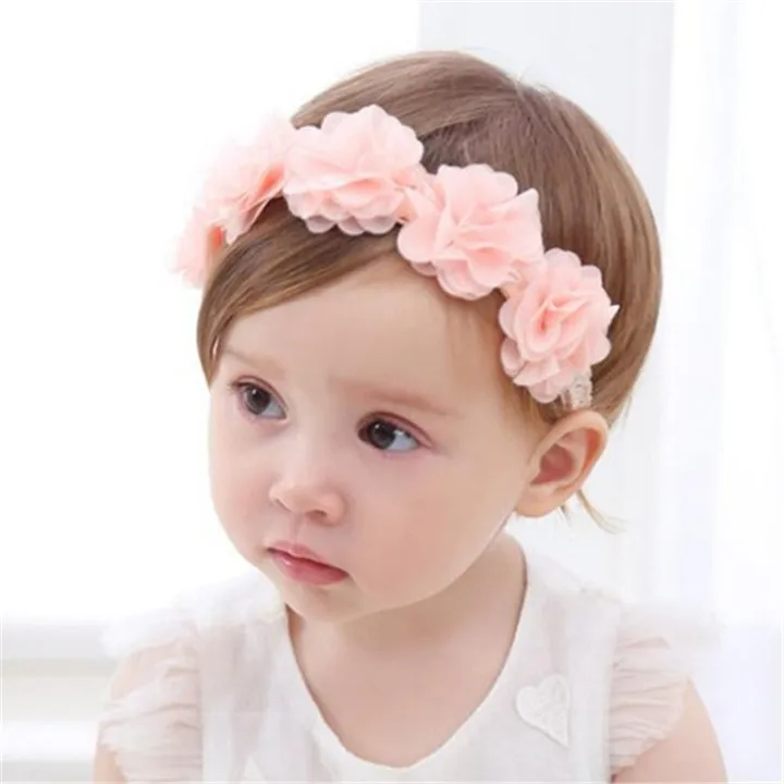 2 New Baby Flower Headband Headwrap Ribbon Hair Band Handmade DIY Headwear Hair Accessories For Children Lace Hairband Headwear 30