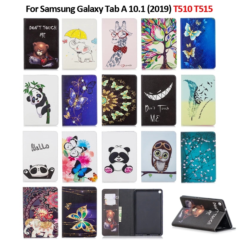 

For Samsung Tab A 10.1 2019 Case Smart Painted Leather Stand Cover For Samsung Galaxy Tab A 10.1 SM-T510 SM-T515 Funda