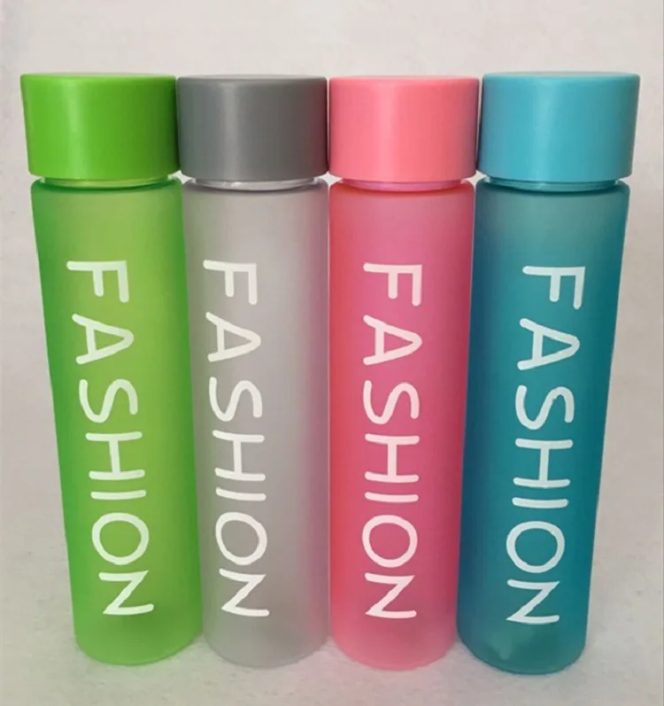 

Student portable plastic candy multi-colored straight cup cute water bottle waterbottle innovating plastic water cup