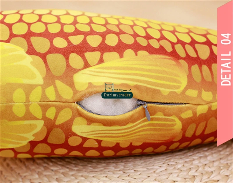 Dorimytrader 135cm Large Simulated Animal Koi Fish Plush Toy Stuffed Soft Fishes Animals Pillow  Doll 53inches Gift Home Decoration DY61692 (16)