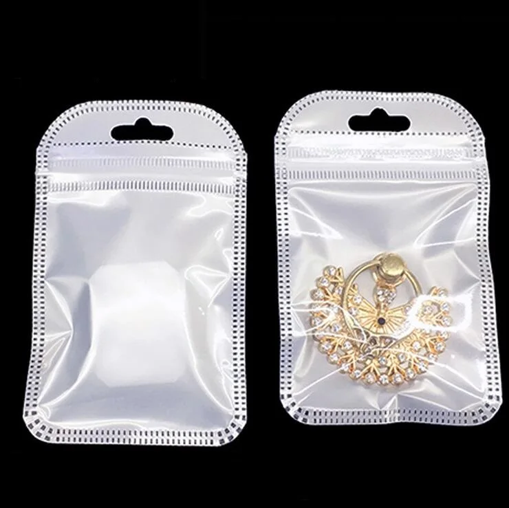 Лидер продаж, маленький пластиковый пакет с застежкой-молнией, самоуплотняющийся пакет на молнии, розничная упаковка, полиэтиленовый пакет с застежкой-молнией, посылка с отверстием для подвешивания, 50 шт./лот - Цвет: pearl white