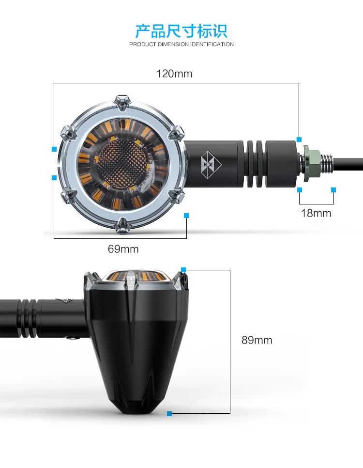 Мотоцикл 12 в пара Водонепроницаемый светодиодный турбо Предупреждение ющий сигнальный светильник для мотоцикла дневные ходовые огни
