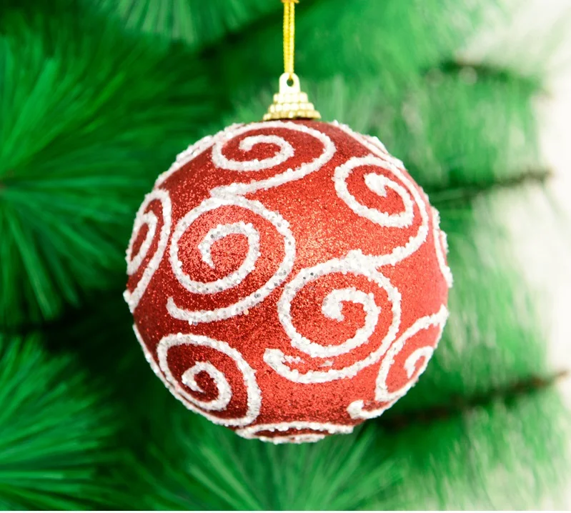 Adornos Navidad натальные шары из пенополистирола Рождественские шары елочные украшения - Цвет: Красный