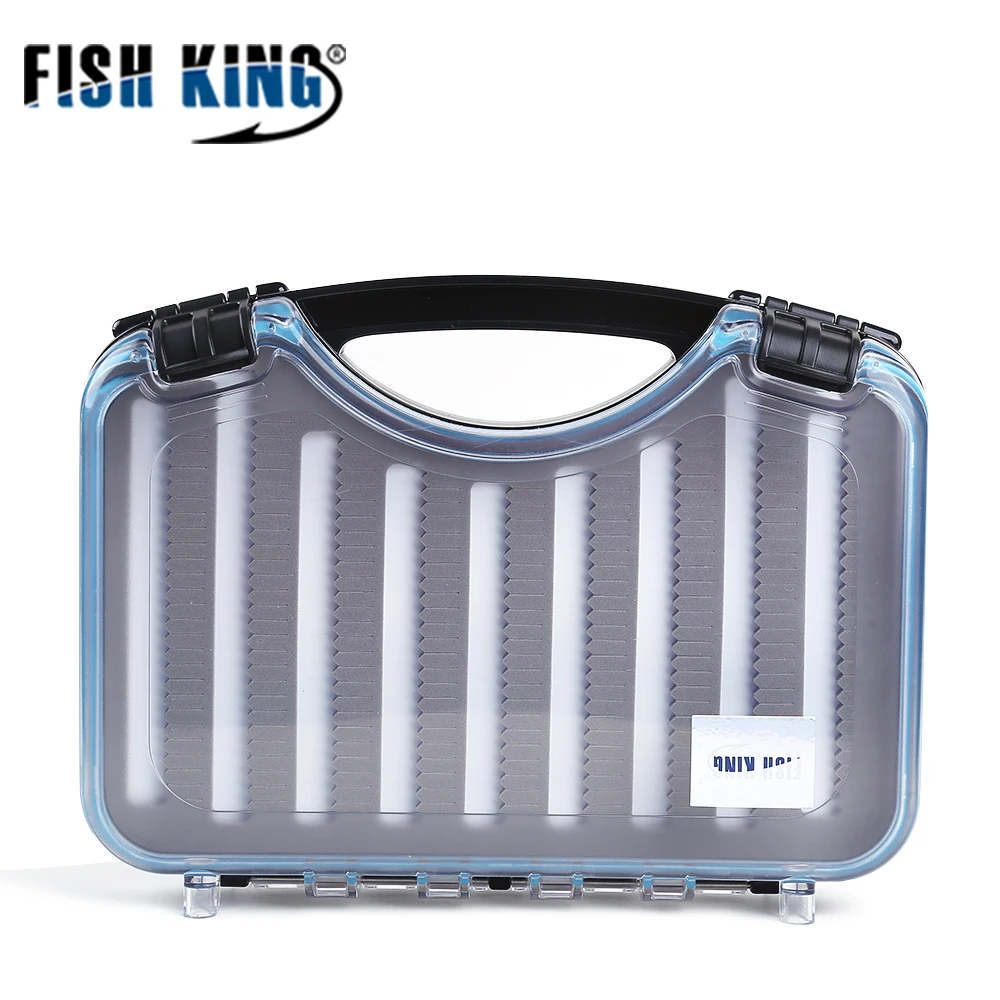 

FISH KING Fish Lures Waterproof Hard Plastic Cases Double Sided Fly Fishing Accessories Storage Case Bait Tools