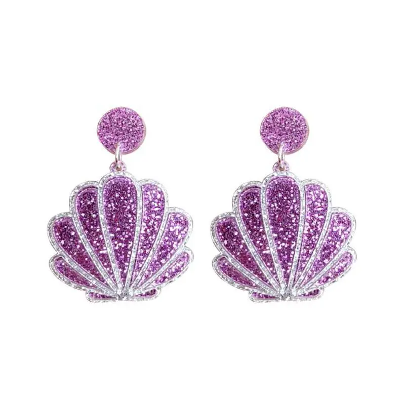 

Trendy Fashion Personality Jewelry Glitter Acrylic Shell Earrings For Women New