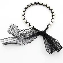 New Fashion Simulated Pearls Wave Bands Lace Bows Hair Bands Headbands for Girls Hair font b