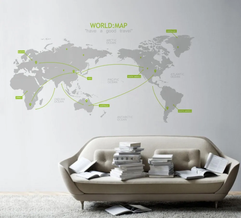 World Map Wall Stickers Decal Boy Bedroom Office World Map Wall Stickers Decal Boy Bedroom Office Travel Modern Home Decor In From Garden On Aliexpress