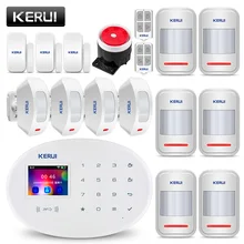 KERUI W20 2,4-дюймовый TFT цветной экран wifi GSM домашняя охранная сигнализация системный пакет управление приложением детектор движения сигнализация от взлома