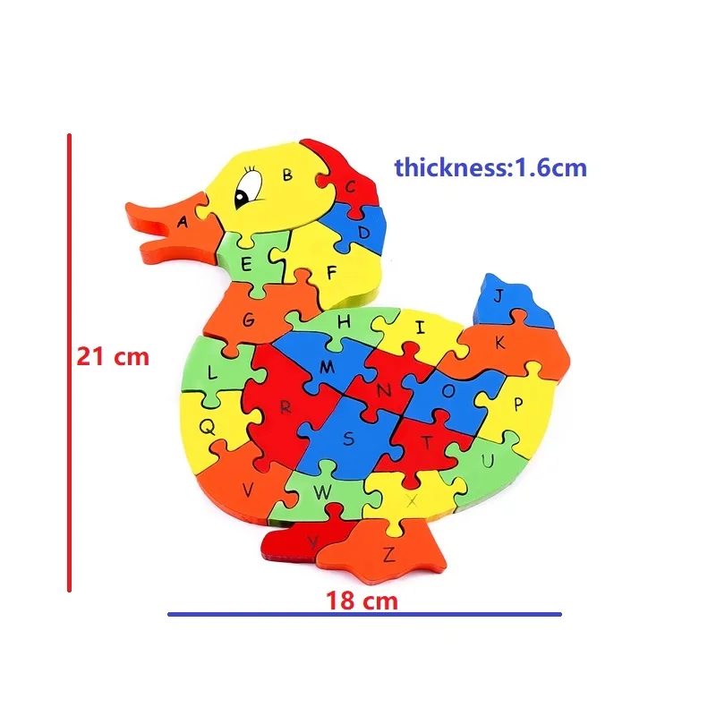 Детский деревянный ребенок игрушки Алфавит A-Z номер 1-26 строительные блоки головоломка динозавр жираф слон формы Игры развивающие игрушки