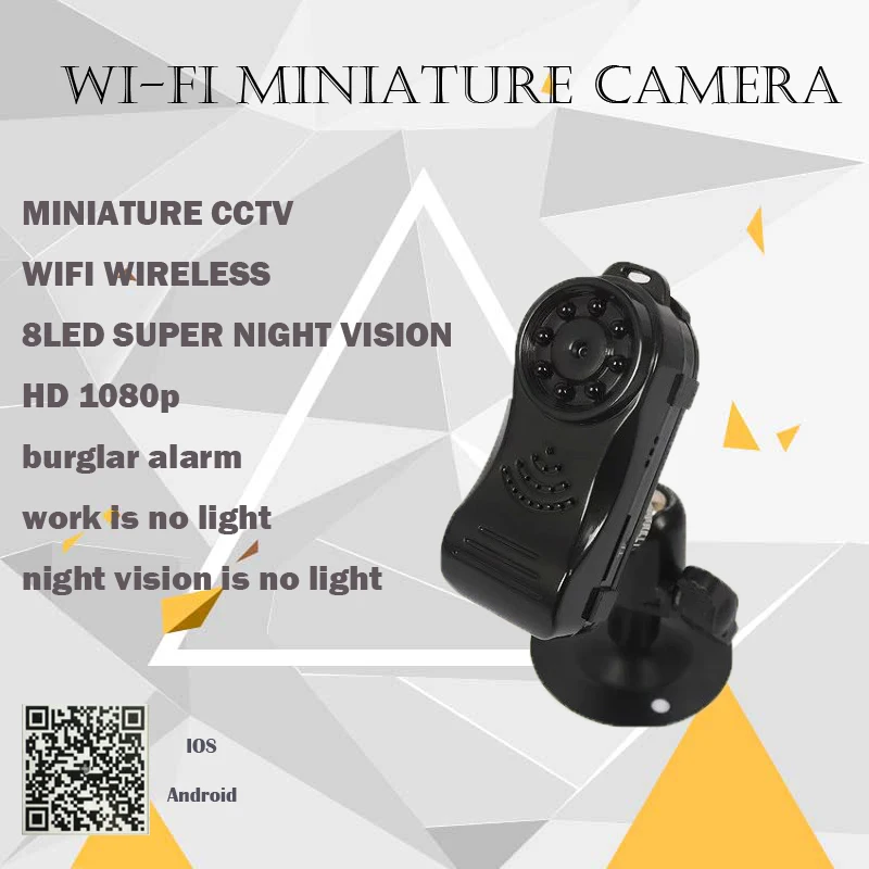 HD1080P Wi Fi камера Mini DV Беспроводная P2P видеокамера записи с тревогой мини 8 LED супер