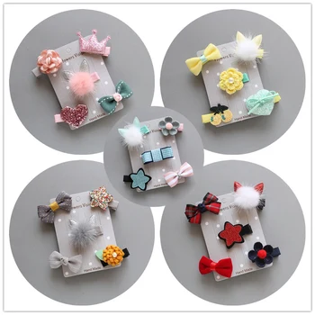 

5pcs in 1 Set Flower Vision Pet Dog Hairpin Set Teddy Poodle Dog Clip Set Hair Accessories Hairpin pet wedding headdress