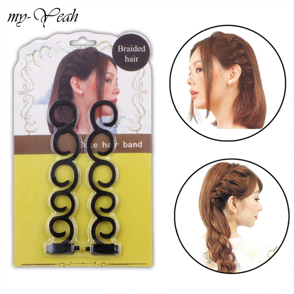 

2Pcs/set French Hair Braiding Tool Hair Twist Braider with Hook Edge Curler Styling DIY Accessories