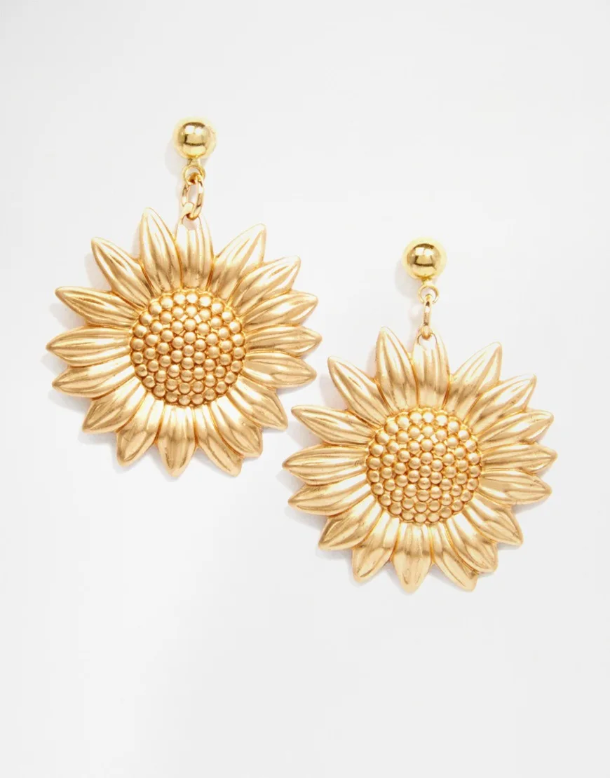 Fashion Jewelry Drop Earrings For Women Metal Sunflower Earrings Gold Women Earrings Accessories Wedding Party ET72 (1)