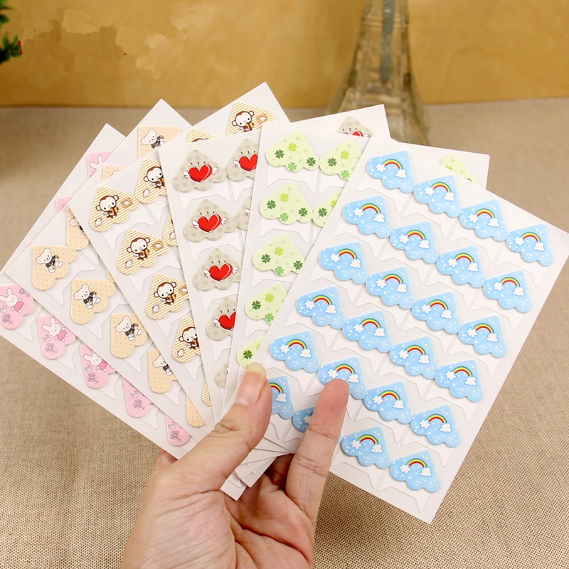 24 Pcs/Lot DIY Cartoon Cute Animals Corner Cute Paper Stickers For Photo Albums Frame Decoration Scrapbooking 11 Color Corner Stickers