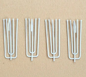 

20 Pieces Baked white porcelain Metal Prong Curtain Pleat Hooks Pleater