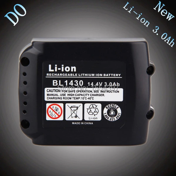 

New 14.4V 3000mAh Lithium Ion Rechargeable Replacement Power Tool Battery for Makita BL1430 194065-3 194066-1 LXT200 14.4 Volt
