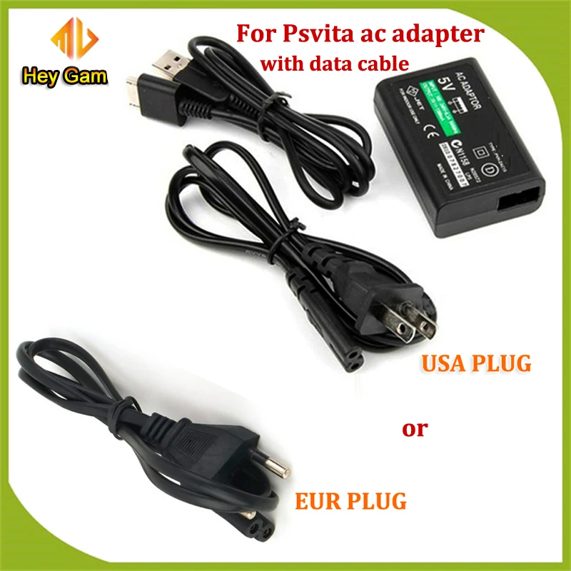 EU/US Plug домашнее настенное зарядное устройство Блок питания адаптер переменного тока+ USB кабель для зарядки данных Шнур для sony playstation psv ita PS Vita psv 1000