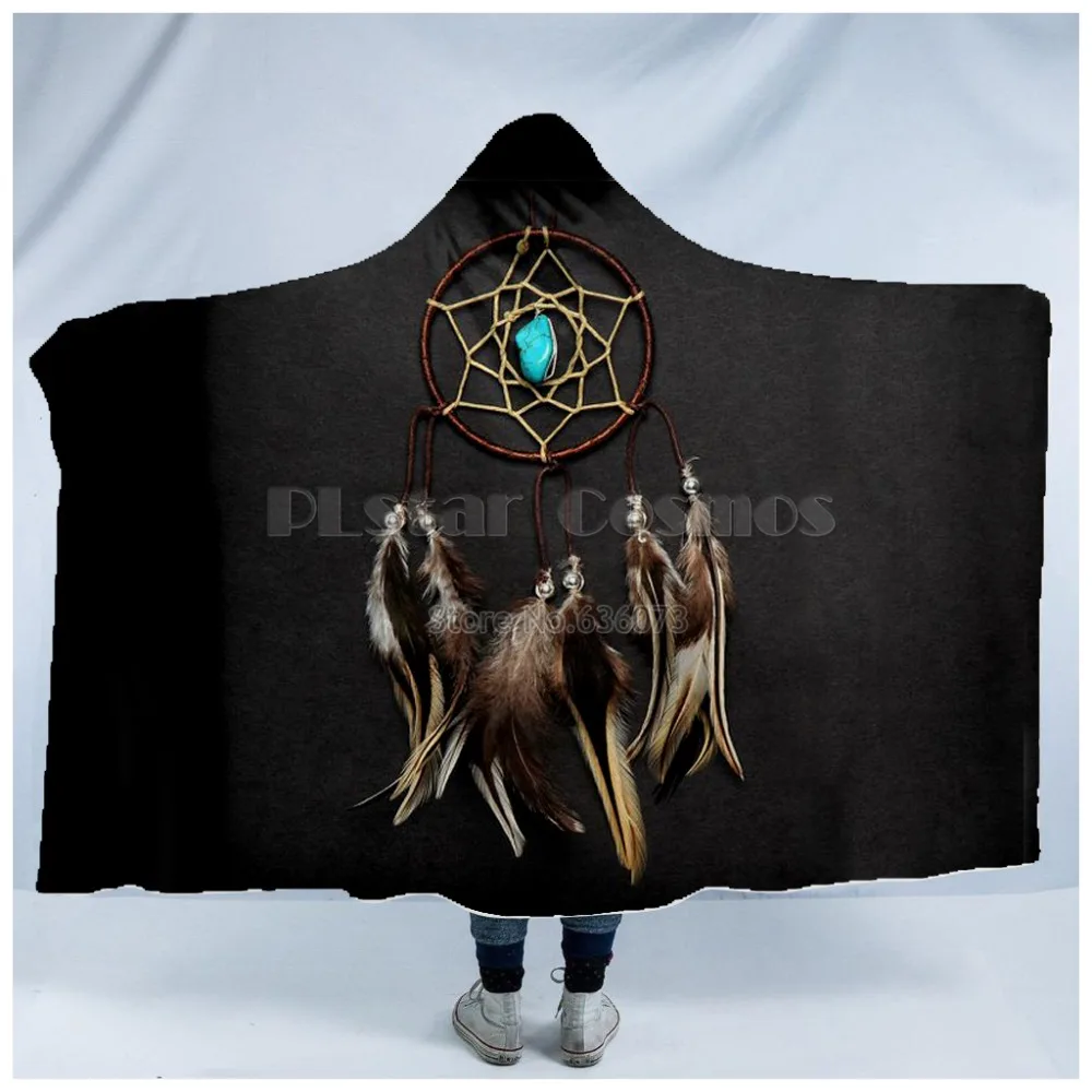 

Plstar Cosmos Bear Totem/Native American/Native Indian Hooded Blanket 3D full print Wearable Blanket Adults men women style-2