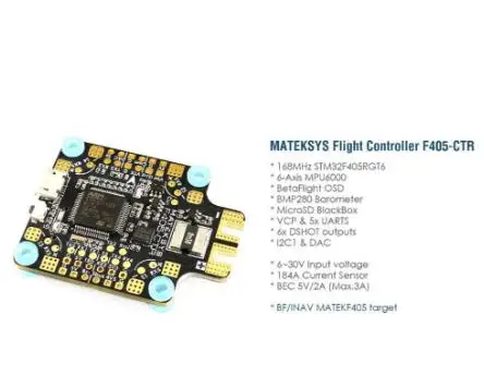 Matek Systems BetaFlight F405-CTR Контроллер полета встроенный PDB OSD 5 V/2A BEC ток Сенсор для дрона с дистанционным управлением для дистанционно управляемого мультикоптера