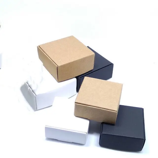 50 шт бумажная коробка белая черная крафт-бумага коробка для упаковки коричневая Подарочная Коробка для мыла ручной работы Подарочная коробка для конфет