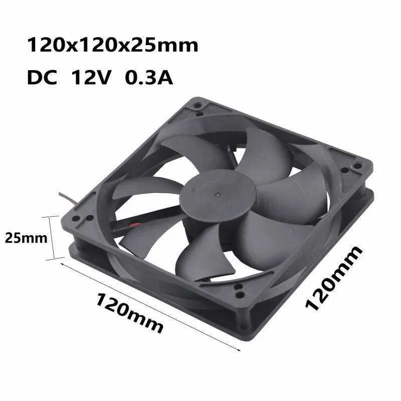 10 шт. Gdstime 120x120x25 мм 12025B 0.3A двойной шариковый подшипник 2Pin 12 В 12 см DC бесщеточный промышленная охладитель PC Вентилятор охлаждения 120 мм