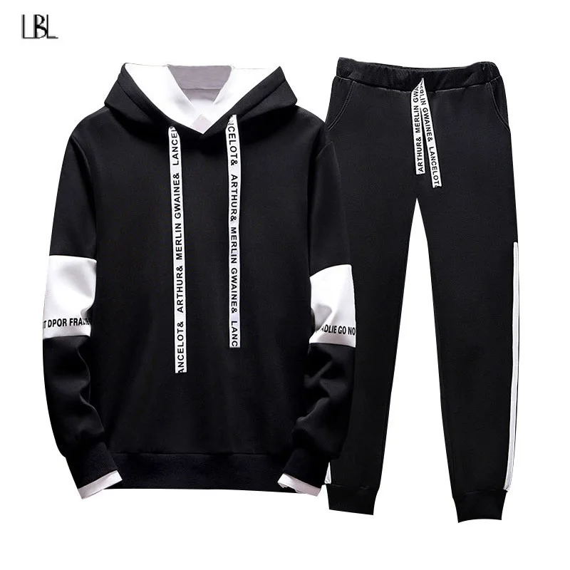 

Tracksuit Men Casual Mens Sweatshirts Pants Set 2PCS Autumn Winter Patchwork Joggers Sets Brand Sportswear Male chandal hombre