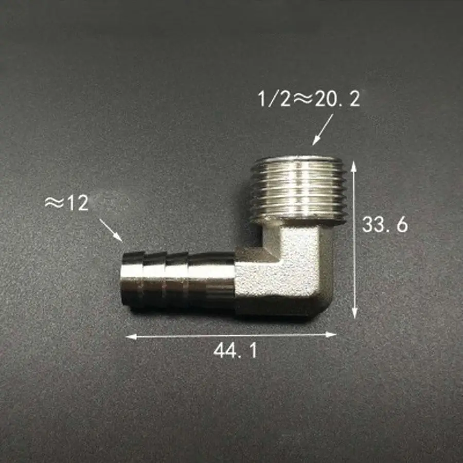 DN15 1/2&quot BSP Male Fit 12mm ID Hose Elbow Barb Fitting Hosetail Nickel Plated Brass Pipe Connector Adapter | Обустройство дома