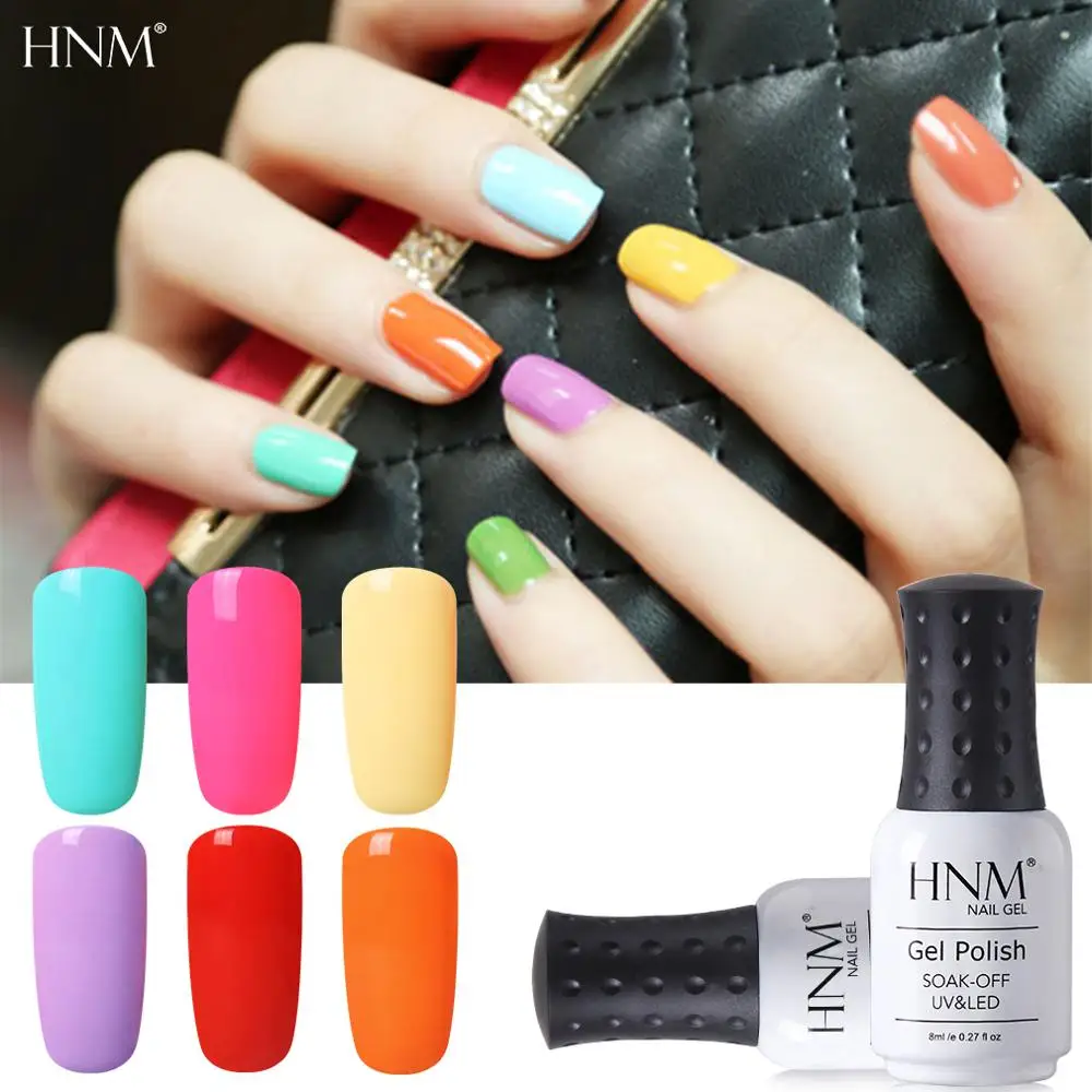  HNM 8ML Macaron UV Nail Gel Long Lasting Semi Permanent Lucky Lacquer Gel Nail Polish Hybrid Varnis
