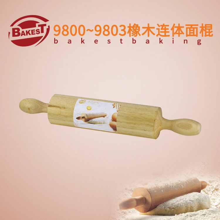

BAKEST Wooden Rolling Pin With Handle Cake Pastry Tools