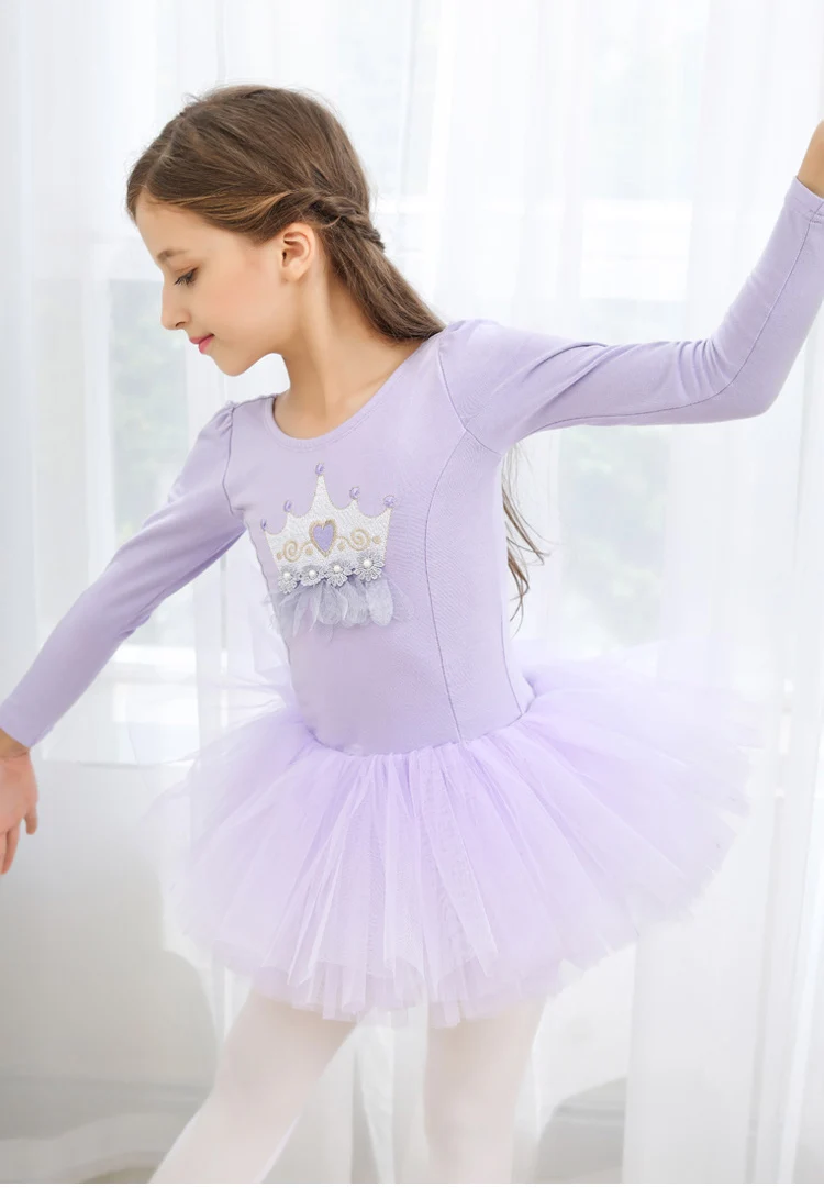 Балетное платье для девочек танцевальное платье леопардовое с длинным рукавом для балета, костюмы детская одежда для детей балетная пачка балерина трико для девочек