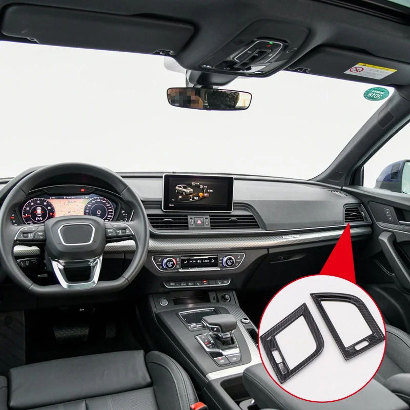 Carbon Fiber ABS Interior Side Air Condition Vent Cover Trim for Audi Q5 FY 2018