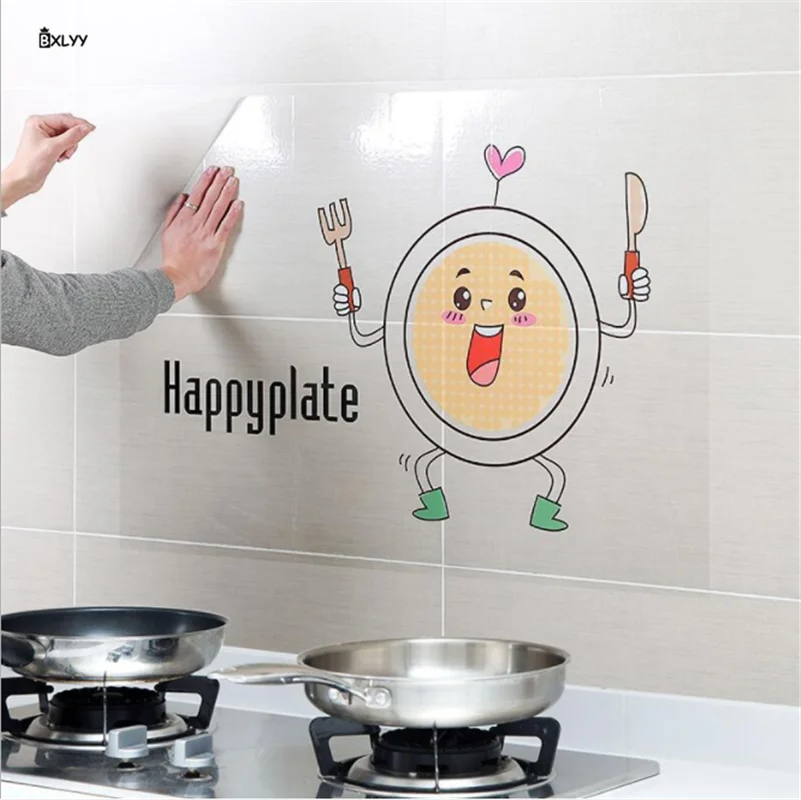 

BXLYY New Kitchen Oil Stickers 60 * 90cm Transparent High Temperature Stickers Kitchen Gadgets Home Decoration Kitchen Tools.8z