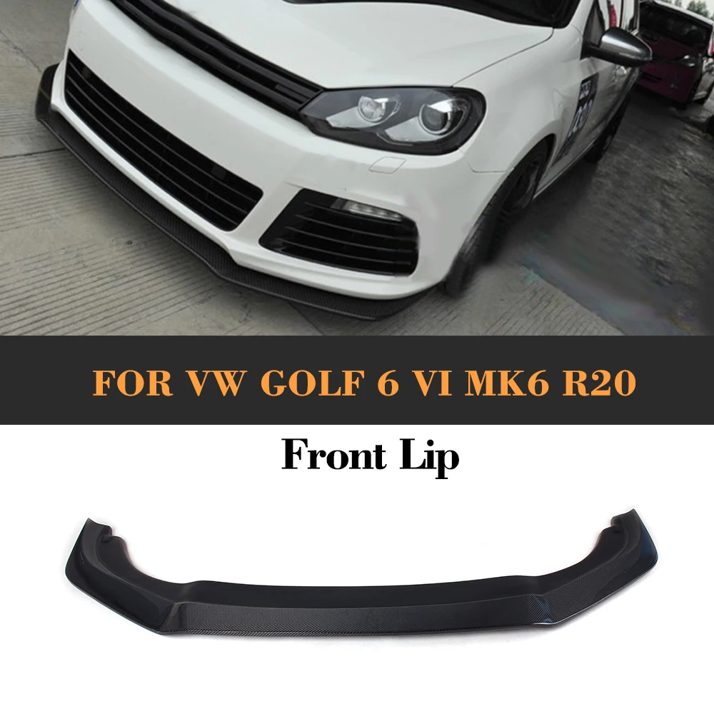 Carbon Fiber Auto Car Front Bumper Lip For Volkswagen VW Golf 6 VI MK6