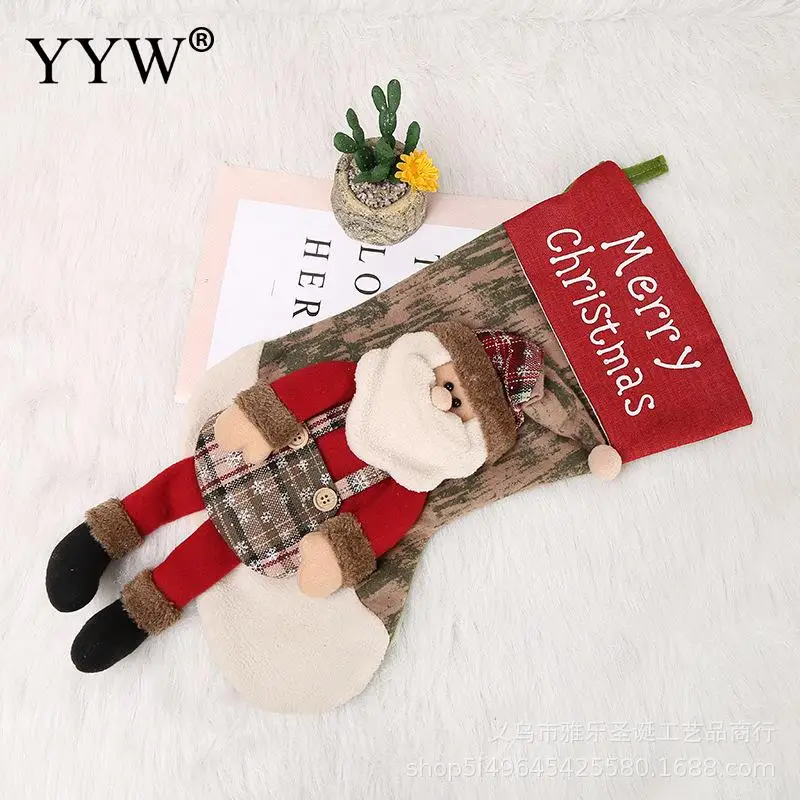 

Cute Sock Christmas New Year Gift Pocket Hanging Doll Decor Fork Knife Cutlery Holder Bag Party Table Dinner Decoration For Home