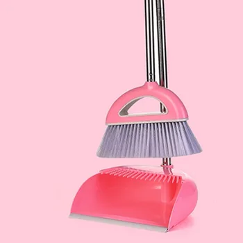 

Foldable Household Cleaning Tools Stainless Steel PP Plastic Broom Combination Soft Hair Clean and Dustless Broom Dustpan Suit