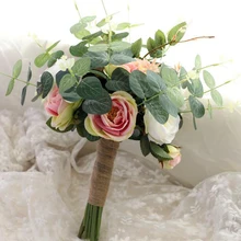 Желтое, красное, розовое, фиолетовое, розовое, свадебное цветочное Мыло свадебный букет из роз Свадебный букет с лентами de noiva