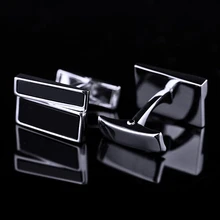Bridegroom Wedding Business Men Cufflinks French Shirts Cuff Links Black Glaze Glass Silvery Asymmetric Cufflink With Gift Bag Bridegroom Wedding Business Men Cufflinks French Shirts Cuff Links Black Glaze Glass Silvery Asymmetric Cufflink With Gift Bag
