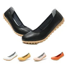 Женские лоферы на плоской подошве; кожаная обувь; ручной работы; мягкие балетки на плоской подошве; водонепроницаемые мокасины; нескользящие повседневные деловые Базовые Женские туфли из искусственной кожи