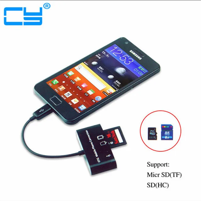 micro usb otg host adapter sd card reader for samsung galaxy note galaxy s4 format sd card