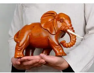 Yellow Flower Pear Solid Wood Sculpture Elephants Large Fortune Yellow Flower Pear Solid Wood Sculpture Elephants Large Fortune Elephant Furniture Home Decoration Statue Factory Direct