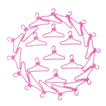 

20 Pcs/Set Pink Color Clothes Hangers Bowknot Design Dress 1/6 Clothes Accessories For Barbie Doll Hangers Girls' Kids DIY Toy