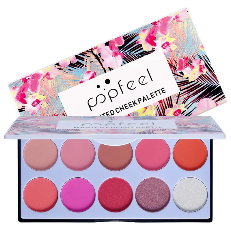 POPFEEL 10 Color Blush Palette The Rouge Tray Brighten Orange Pink Naturally Delicate Gentle Face Cream Blush Contour Makeup Set POPFEEL 10 Color Blush Palette The Rouge Tray Brighten Orange Pink Naturally Delicate Gentle Face Cream Blush Contour Makeup Set