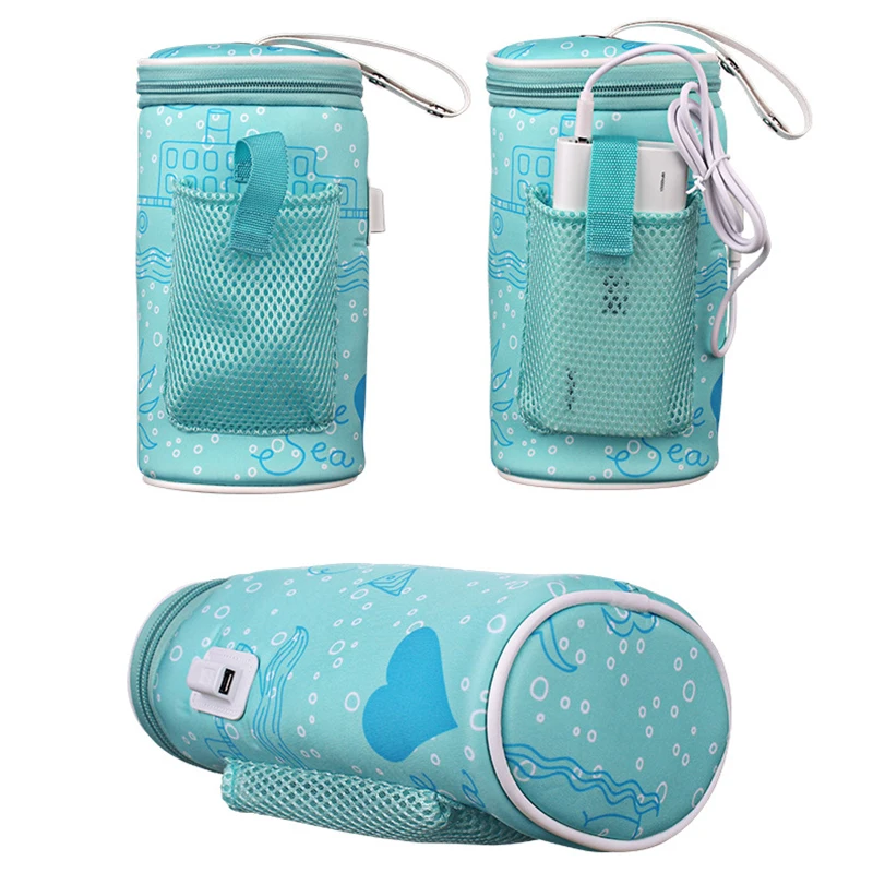USB Baby Bottle Warmer Heater Insulated Bag Travel Cup Portable In Car Heaters Drink Warm Milk Thermostat Bag For Feed Newborn 