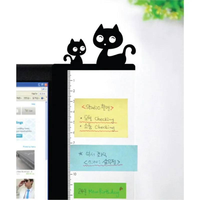Милый компьютерный экран доска для сообщений наклейка Прозрачная Клейкая доска для заметок офисный монитор Памятка держатель для карт дисплей Post стикер s - Цвет: 7