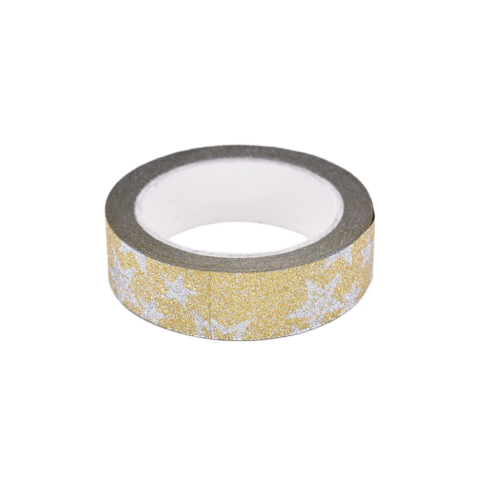 Высокое качество 10 м цвет серебристый, Золотой бумажная лента в горошек полосы Рождество декоративные васи ленты DIY
