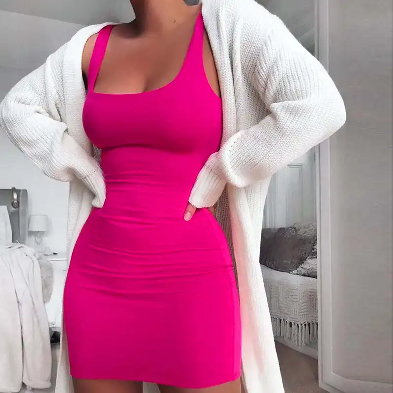 magenta dress casual