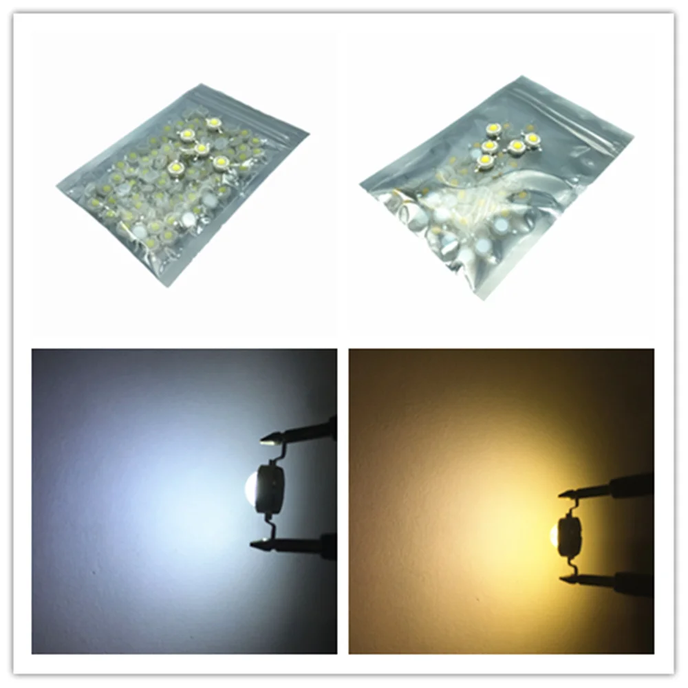

10-1000Pcs LED COB Lamp Chip 1W 3W 3.2-3.6V White Warm white LED Bulb Diode SMD For DIY LED Floodlight Spotlight Downlight