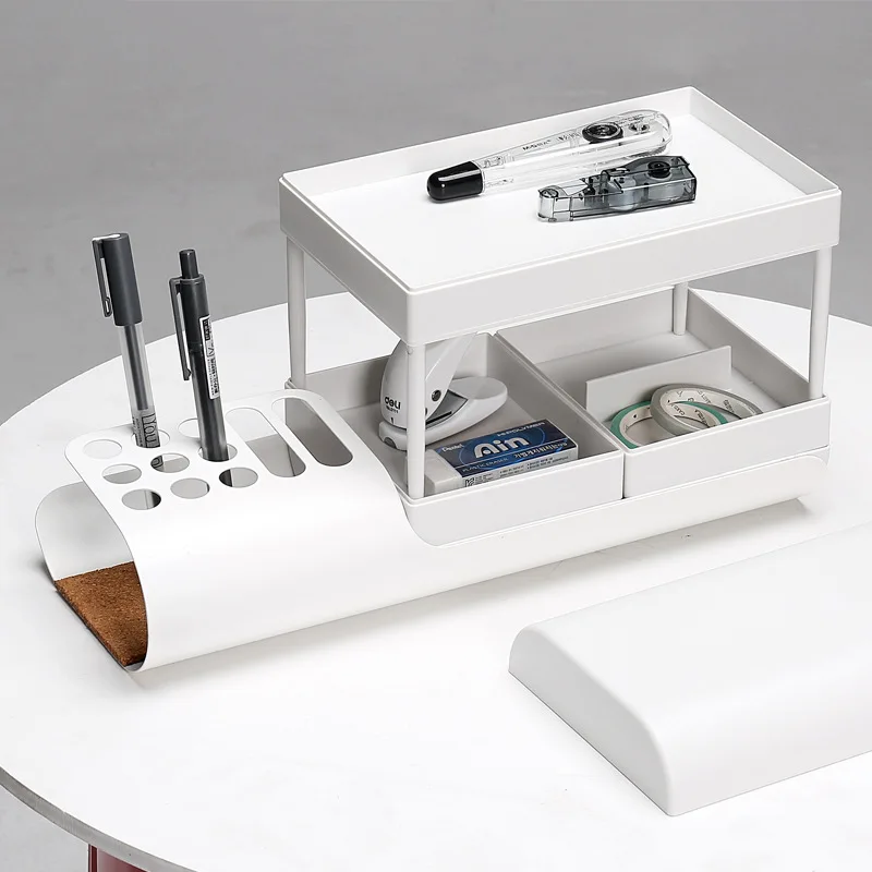 

Multifuction Creative Fashion Nordic Minimalist Multi-layer Drawer Office Stationery Desktop Organizer Pen Holder Storage Box